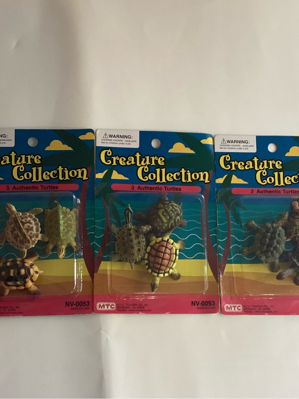 New Sealed Creature Collection Bundle Of 3 Packs Of 3 Plastic Toy TurtleFigurine
